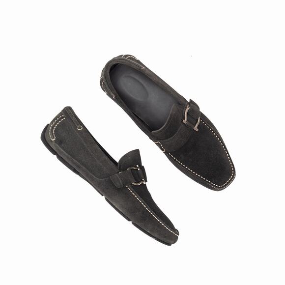 950$ Salvatore Ferragamo Men\'s Dublo Suede Grey Drivers Loafers US9 EE main image 14